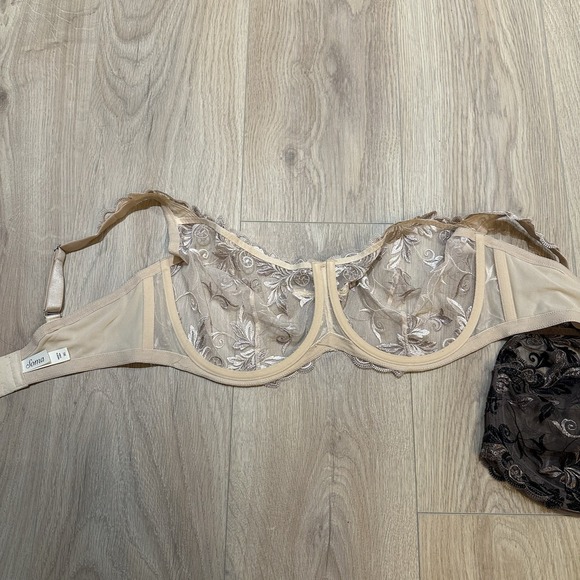 Set Of 2 Soma Sensuous Lace Unlined Bra Balconette 38G Underwire Black Lace Sexy - Picture 9 of 9